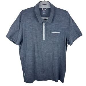 Icebreaker Gray Merino Wool Short Sleeve Collared 1/4 Button Light Polo Men's L